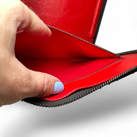 Christian Louboutin Black Leather Calfskin Spiked iPad Case/Wristlet - Picture 8 of 16